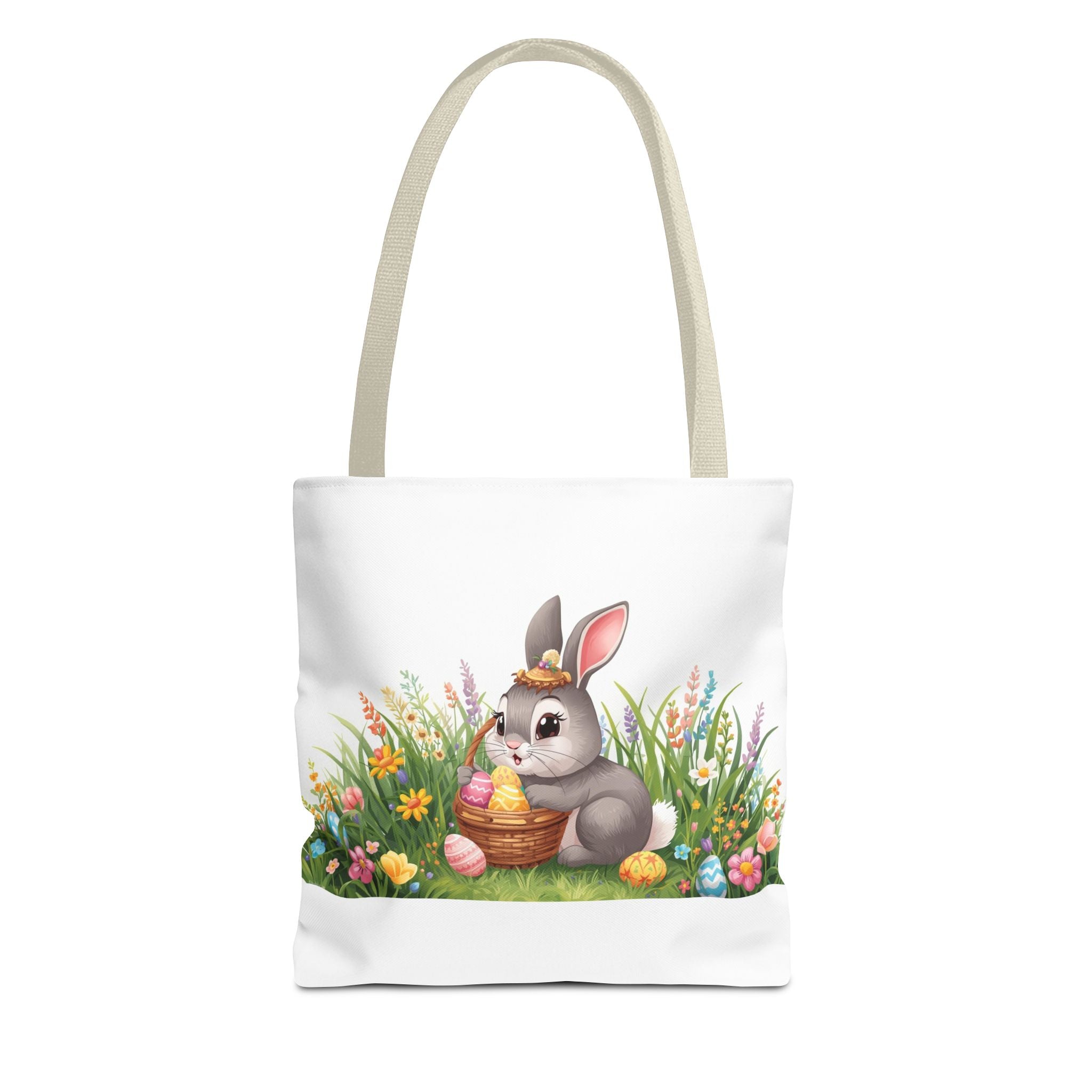 Easter Bunny Garden Tote Bag — Cute Bunny with Eggs Spring Shopping Tote