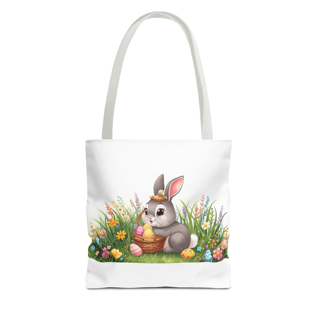 Easter Bunny Garden Tote Bag — Cute Bunny with Eggs Spring Shopping Tote